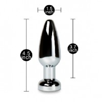 Metal Vibrating Anal Plug 4.5'', 10 Speeds Remote Control